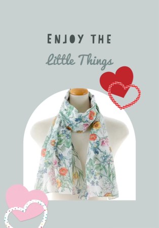 繽紛花漾圍巾B00001