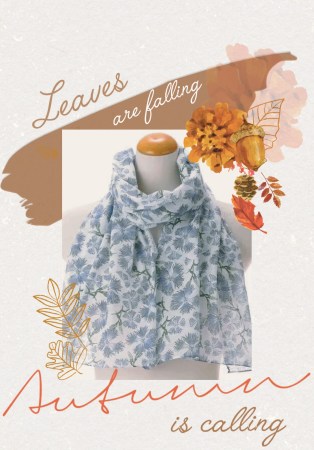 繽紛花漾圍巾B00005