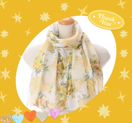 繽紛花漾圍巾B00006