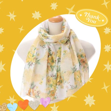 繽紛花漾圍巾B00006