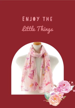 繽紛花漾圍巾B00010