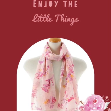 繽紛花漾圍巾B00010