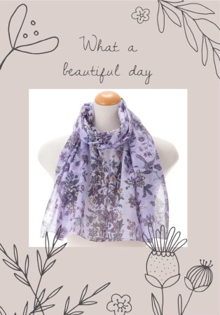 繽紛花漾圍巾B00012