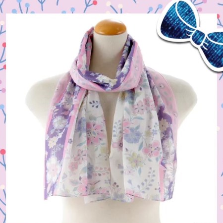 繽紛花漾圍巾B00004