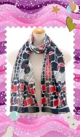 繽紛花漾圍巾B00013