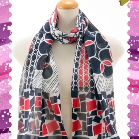 繽紛花漾圍巾B00013