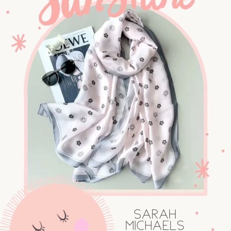 繽紛花漾圍巾B00022