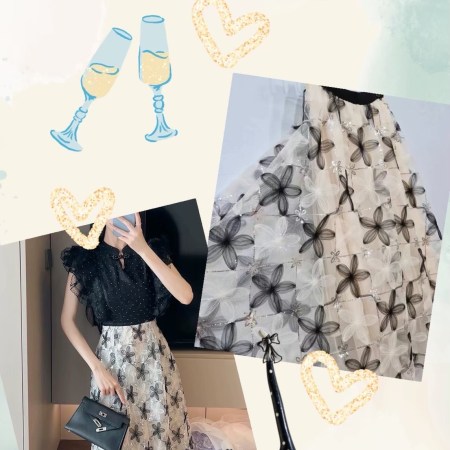 立體花紗裙A00004