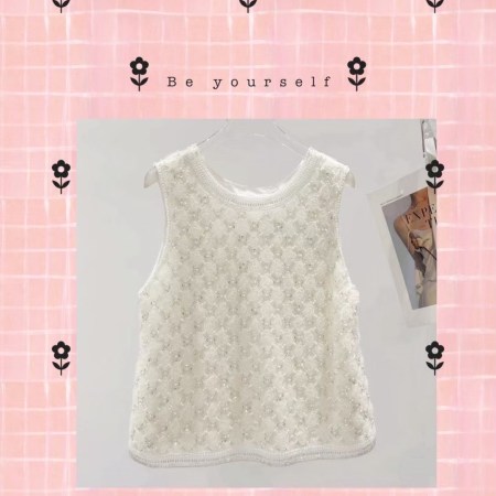 玫瑰花紗背心A00005