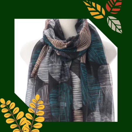 繽紛花漾圍巾B00024