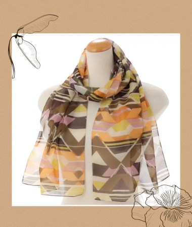 繽紛花漾圍巾B00015