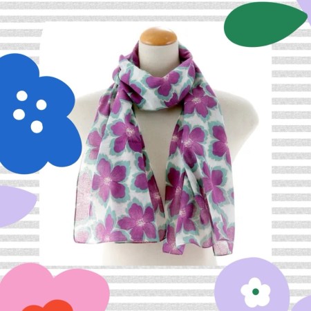 繽紛花漾圍巾B00003