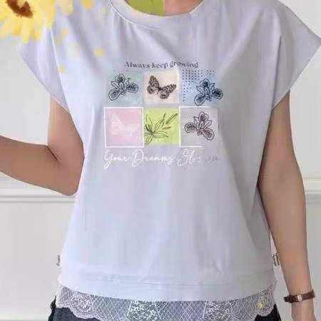 蕾邊抽繩上衣A00001