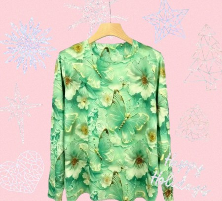 歐款花薄織上衣A00009