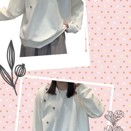 珍珠繡花上衣A00010