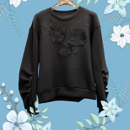 立體花朵上衣A00013