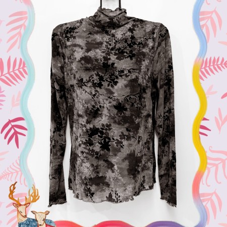 立領花紋內搭衣A00016