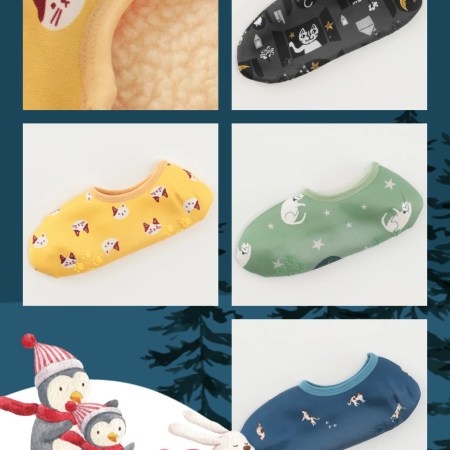 にゃんこ堂 防滑內襯絨室內襪C00020