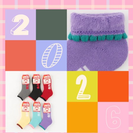 ホカロン毛襯裡花邊襪C00024