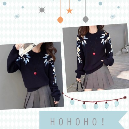 鑽花針織羊毛上衣A00017